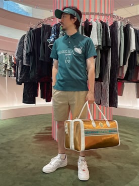 「アイテム（サンバイザー）」を使った、MARK&LONAさん（メンズ・173cm）の夏コーディネート