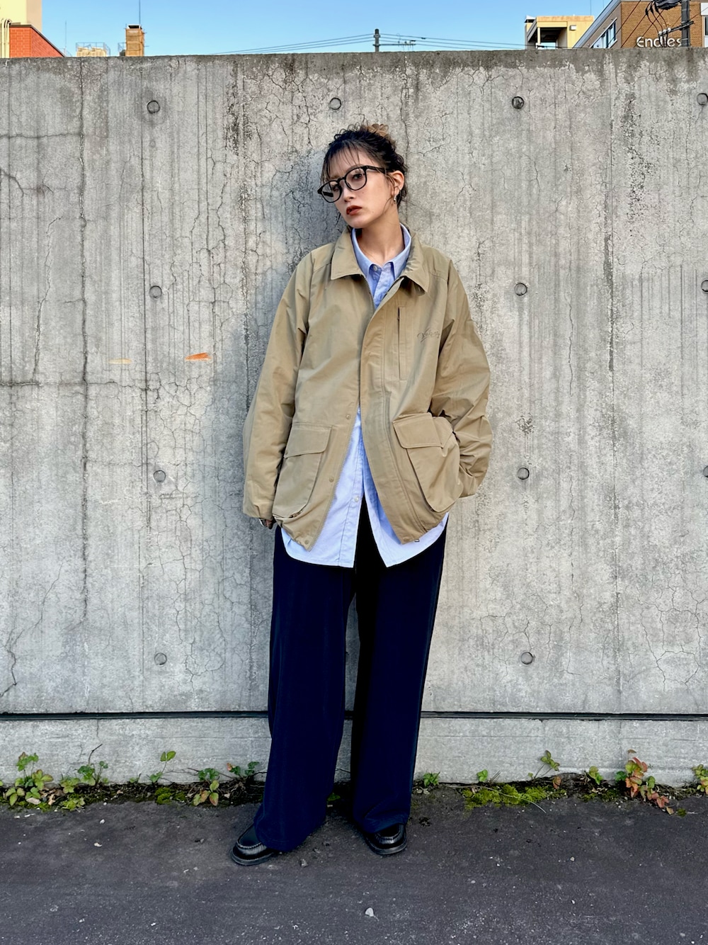 KEBOZ ケボズ WEST POINT WIDE コーチジャケット KHAKI KEBOZ ケボズ WEST POINT WIDE コーチジャケット KHAKI 【公式通販】