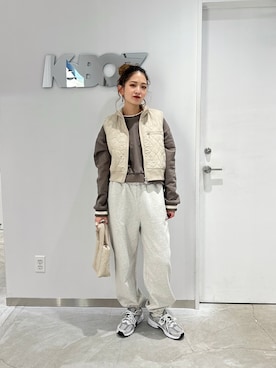 「クロップド丈」｜CHiHOさん（レディース・157cm）の冬コーディネート