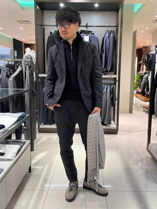 セール】【セットアップ対応】ストライプウールパンツ（その他パンツ