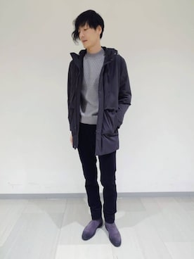 「アイテム（ニット/セーター）」を使った、EPOCA UOMOさん（メンズ・187cm）の冬コーディネート