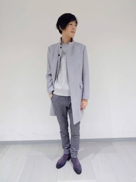 「ワントーンコーデ」｜「アイテム（その他アウター）」を使った、EPOCA UOMOさん（メンズ・187cm）の秋コーディネート