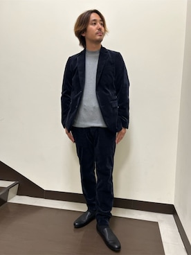 「アイテム（スリッポン）」を使った、EPOCA UOMOさん（メンズ・170cm）の秋コーディネート