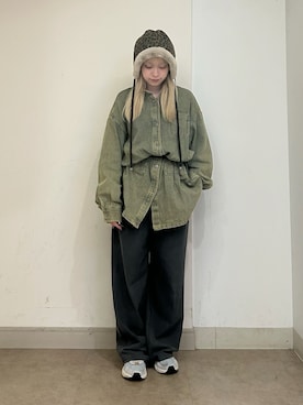 「OVERRIDE（オーバーライド）のアイテム（ハット）」を使った、kiki729さん（レディース・150cm）の秋コーディネート