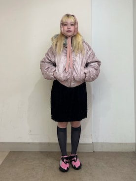 「アイテム（イヤーマフ）」を使った、kiki729さん（レディース・150cm）の冬コーディネート