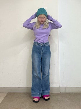 「アイテム（サンダル、ピンク系）」を使った、kiki729さん（レディース・150cm）の夏コーディネート