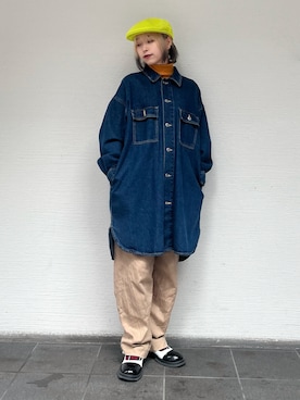 「KANGOL（カンゴール）のアイテム（ハンチング/ベレー帽）」を使った、kiki729さん（レディース・150cm）の春コーディネート