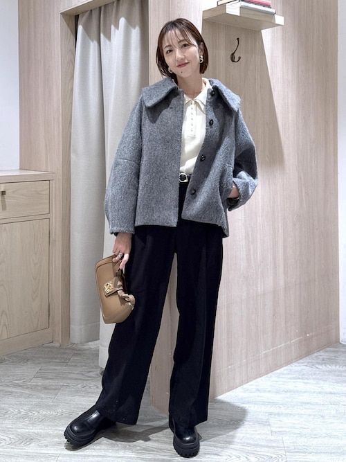 アウター総選挙1位】ビッグカラーモモンガシャギーショートコート