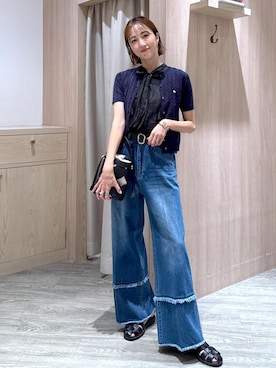 「アイテム（カーディガン/ボレロ）」を使った、eric08さん（レディース・166cm・30代）の夏コーディネート