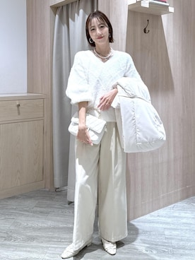 「クリスマス」｜「アイテム（アクセサリー）」を使った、eric08さん（レディース・166cm）の冬コーディネート