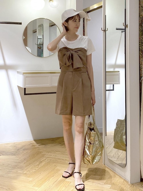ピンストライプ ハイライズ ウール ショートパンツ Heather パンツ ウールタイトショートパンツ 249299 レディース