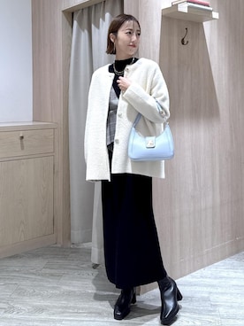 「アイテム（ノーカラージャケット）」を使った、eric08さん（レディース・166cm）の秋コーディネート