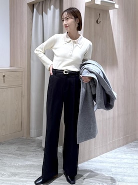 「アイテム（スラックス）」を使った、eric08さん（レディース・166cm・30代）の秋コーディネート