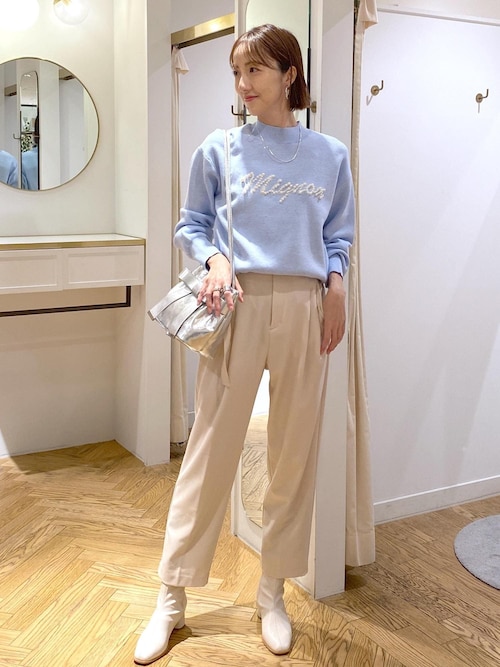 本当に信頼出来る店 セール】【美warm】ストレッチベルト付きハイウエストテーパード パンツ