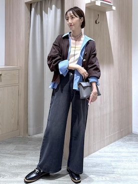 「VIS（ビス）のアイテム（デニムパンツ）」を使った、eric08さん（レディース・166cm）の秋コーディネート