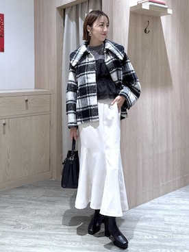 「スカートコーデ」｜「アイテム（ブルゾン）」を使った、eric08さん（レディース・166cm）の秋コーディネート