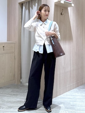 「VIS（ビス）のアイテム（スラックス）」を使った、eric08さん（レディース・166cm）の秋コーディネート