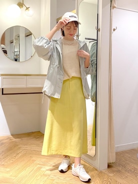 「24SS春の新作」｜「アイテム（キャップ）」を使った、eric08さん（レディース・166cm）の春コーディネート