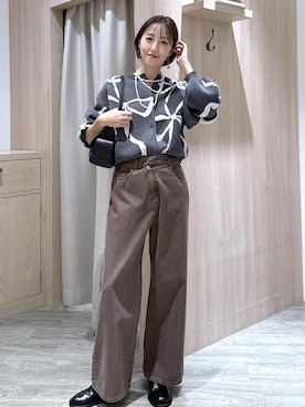 「VIS（ビス）のアイテム（デニムパンツ）」を使った、eric08さん（レディース・166cm）の秋コーディネート