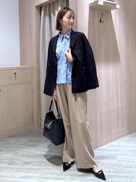 「Juze（ジュゼ）のスリングバックリボンミュール（パンプス）」を使った、eric08さん（レディース・166cm・30代）の秋コーディネート