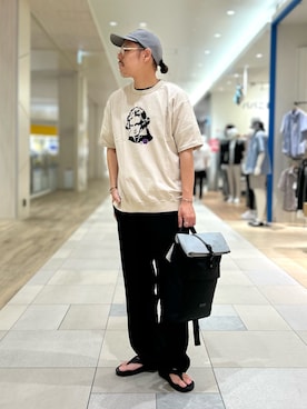 「アイテム（帽子）」を使った、MIZUTAさん（メンズ・174cm・30代）の夏コーディネート