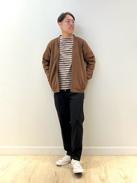 「アイテム（カーディガン/ボレロ）」を使った、MIZUTAさん（メンズ・174cm）の秋コーディネート