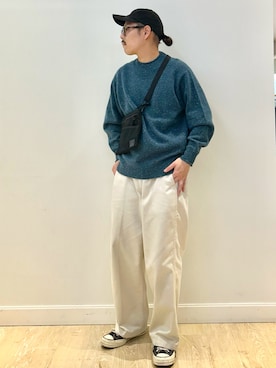 「NOLLEY'S goodman（ノーリーズグッドマン）のアイテム（ニット/セーター）」を使った、MIZUTAさん（メンズ・174cm）の冬コーディネート