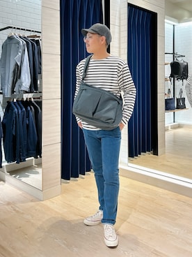 「アイテム（バッグ）」を使った、MIZUTAさん（メンズ・174cm・30代）の秋コーディネート