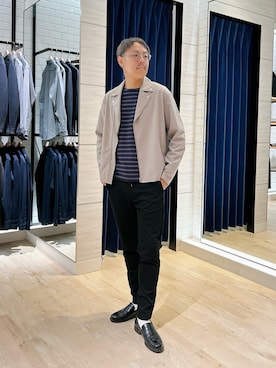 「アイテム（パンツ）」を使った、MIZUTAさん（メンズ・174cm）の秋コーディネート