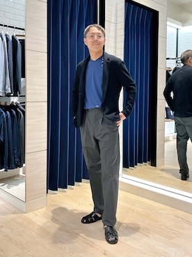 「アイテム（カーディガン/ボレロ）」を使った、MIZUTAさん（メンズ・174cm・30代）の秋コーディネート