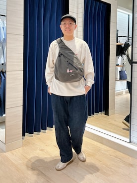 「アイテム（バッグ）」を使った、MIZUTAさん（メンズ・174cm・30代）の夏コーディネート