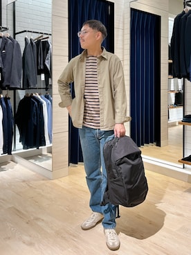 「アイテム（バックパック/リュック）」を使った、MIZUTAさん（メンズ・174cm）の秋コーディネート