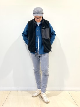 「アイテム（カーディガン/ボレロ）」を使った、MIZUTAさん（メンズ・174cm）の秋コーディネート