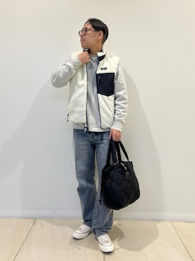 「アイテム（ダウンベスト）」を使った、MIZUTAさん（メンズ・174cm）の秋コーディネート