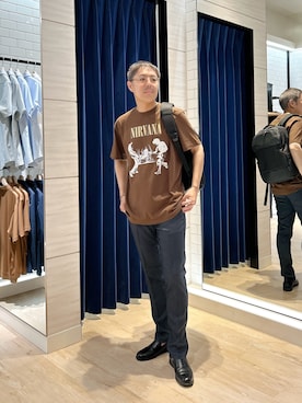 「NOLLEY’S（ノーリーズ）のアイテム（バッグ）」を使った、MIZUTAさん（メンズ・174cm）の夏コーディネート