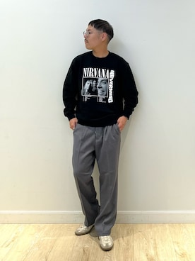 「アイテム（スウェット）」を使った、MIZUTAさん（メンズ・174cm・30代）の秋コーディネート