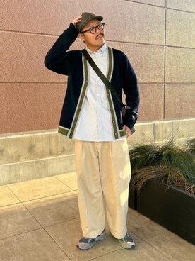 「Nine Tailor（ナインテイラー）のアイテム（帽子）」を使った、MIZUTAさん（メンズ・174cm）の冬コーディネート