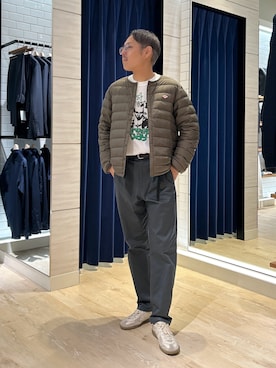 「DANTON（ダントン）のアイテム（ジャケット/アウター）」を使った、MIZUTAさん（メンズ・174cm）の秋コーディネート