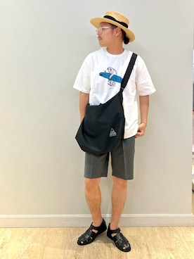 「アイテム（帽子）」を使った、MIZUTAさん（メンズ・174cm・30代）の夏コーディネート