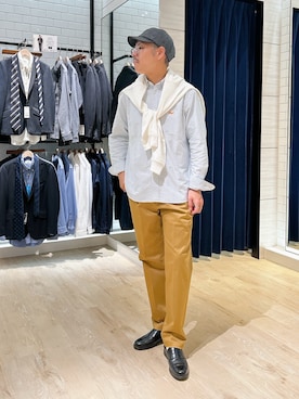 「アイテム（チノパンツ）」を使った、MIZUTAさん（メンズ・174cm・30代）の秋コーディネート