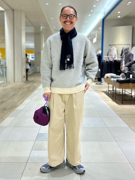 「NOLLEY'S goodman（ノーリーズグッドマン）のアイテム（ニット/セーター）」を使った、MIZUTAさん（メンズ・174cm）の冬コーディネート