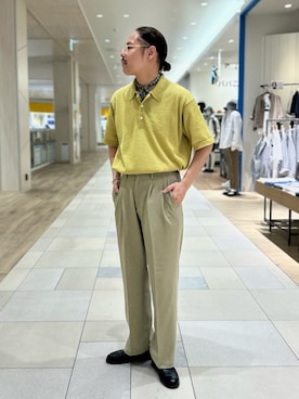 「NOLLEY'S goodman（ノーリーズグッドマン）のアイテム（ニット/セーター）」を使った、MIZUTAさん（メンズ・174cm）の春コーディネート