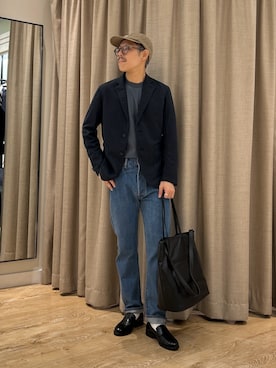 「NOLLEY’S（ノーリーズ）のアイテム」を使った、MIZUTAさん（メンズ・174cm）の秋コーディネート