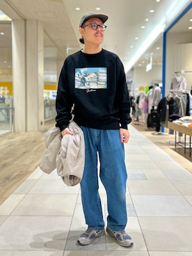 「NOLLEY'S goodman（ノーリーズグッドマン）のアイテム（スウェット）」を使った、MIZUTAさん（メンズ・174cm）の冬コーディネート