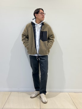 「アイテム（ブルゾン、ベージュ系）」を使った、MIZUTAさん（メンズ・174cm）の冬コーディネート