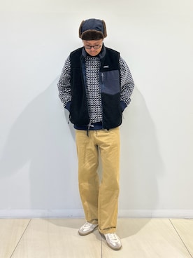 「アイテム（ダウンベスト）」を使った、MIZUTAさん（メンズ・174cm）の秋コーディネート