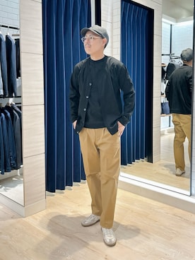 「アイテム（カーディガン/ボレロ）」を使った、MIZUTAさん（メンズ・174cm・30代）の秋コーディネート