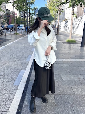 「GU（ジーユー）のアイテム（スカート）」を使った、bcstaffさん（レディース・165cm）の秋コーディネート