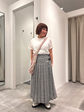 「アイテム（ショルダーバッグ、ピンク系）」を使った、加藤 美織  /  Miori Katoさん（レディース・153cm）の夏コーディネート
