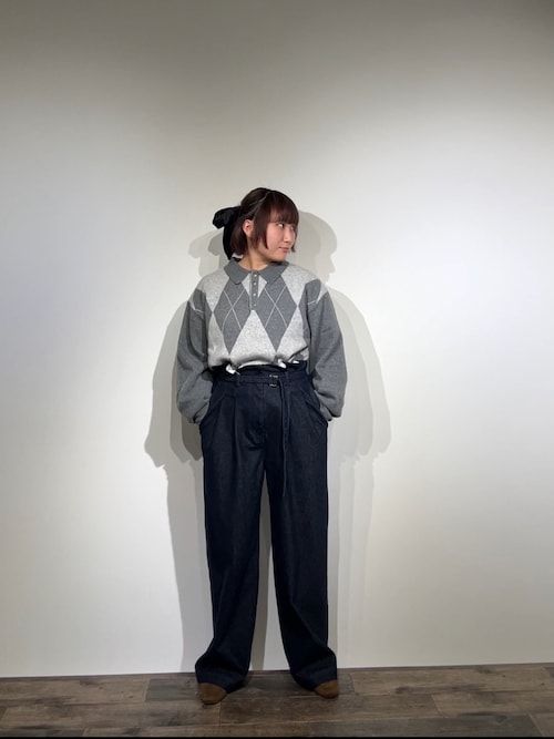 ポロシャツジャガードセーター（ニット/セーター）｜SENSE OF PLACE by